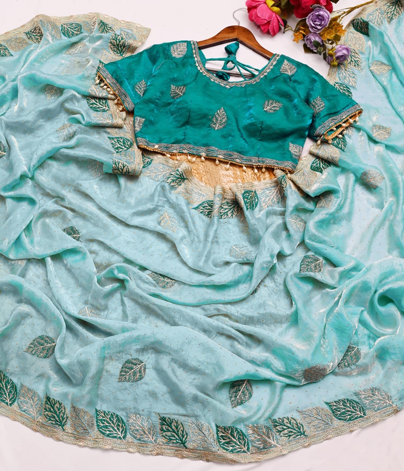 Designer Sari Bollywood Silk Saree Blouse South Indian Bridal Ethnic Ready Made