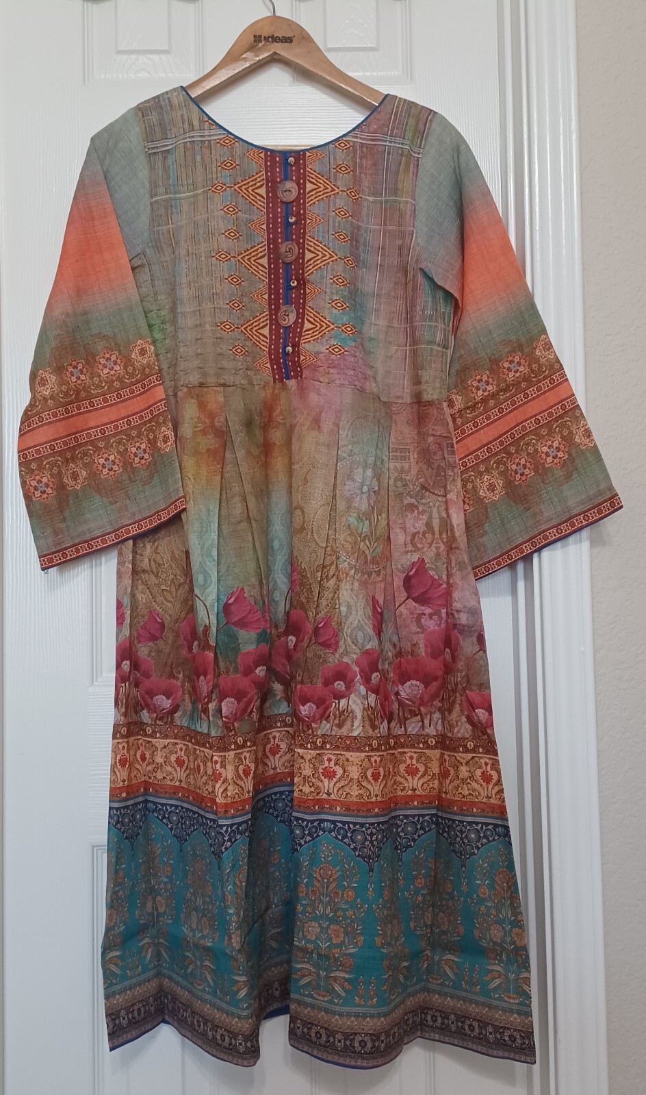 NWT ZAIBUNNISA Sizes S, XL 2PC KURTI & SHAWL Pakistan Designer Winter KHADDAR