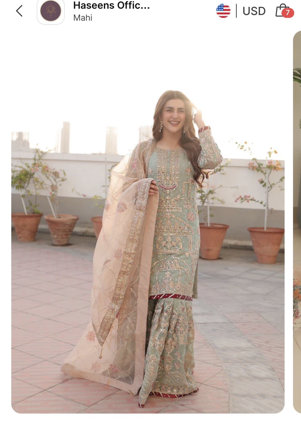 pakistani gharara suit fancy/formal/ partywear size 21” Chest medium available