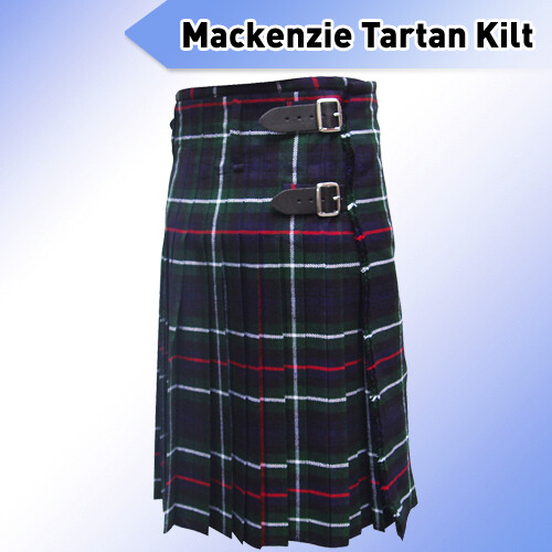 Men’s 8 Yard Deluxe Scottish Tartan Highland Wedding Kilt Mackenzie USA Stock