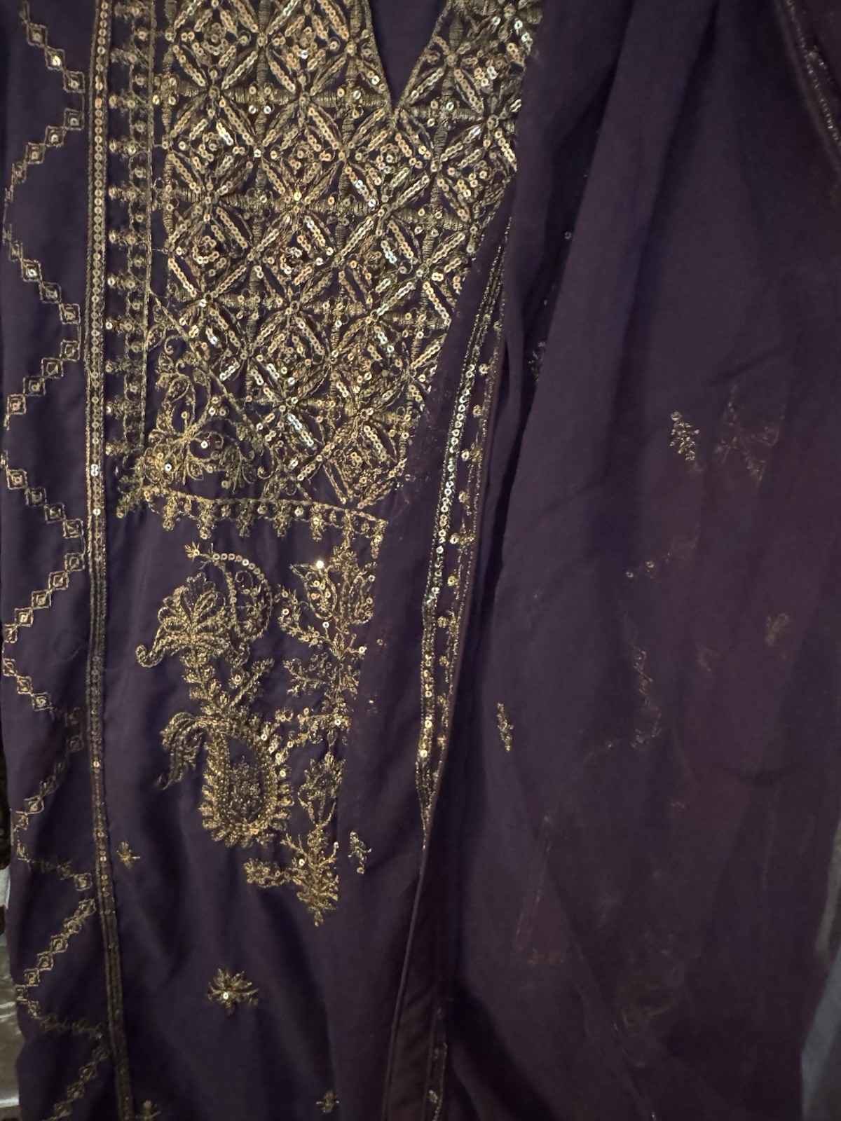 Pakistani Suit Shirt and Straight Pants 3 Piece Shirt Pants and Dupatta. Size S