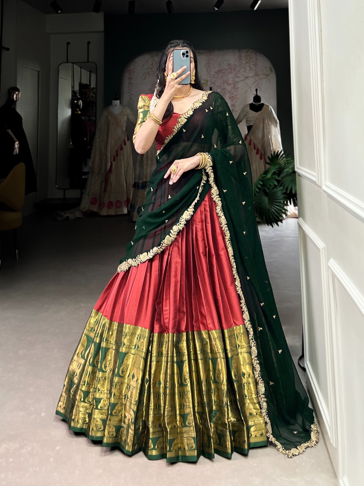 Designer Narayan Pattu Silk Lehenga Choli Indian Pakistani Bridal Wedding Party