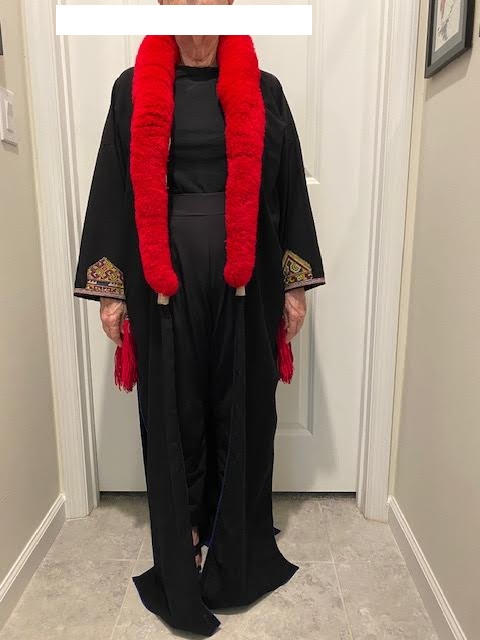 VINTAGE ART TO WEAR AUTHENTIC NORTH VIETNAMESE TRIBAL COAT W/ RED FRINGE OS