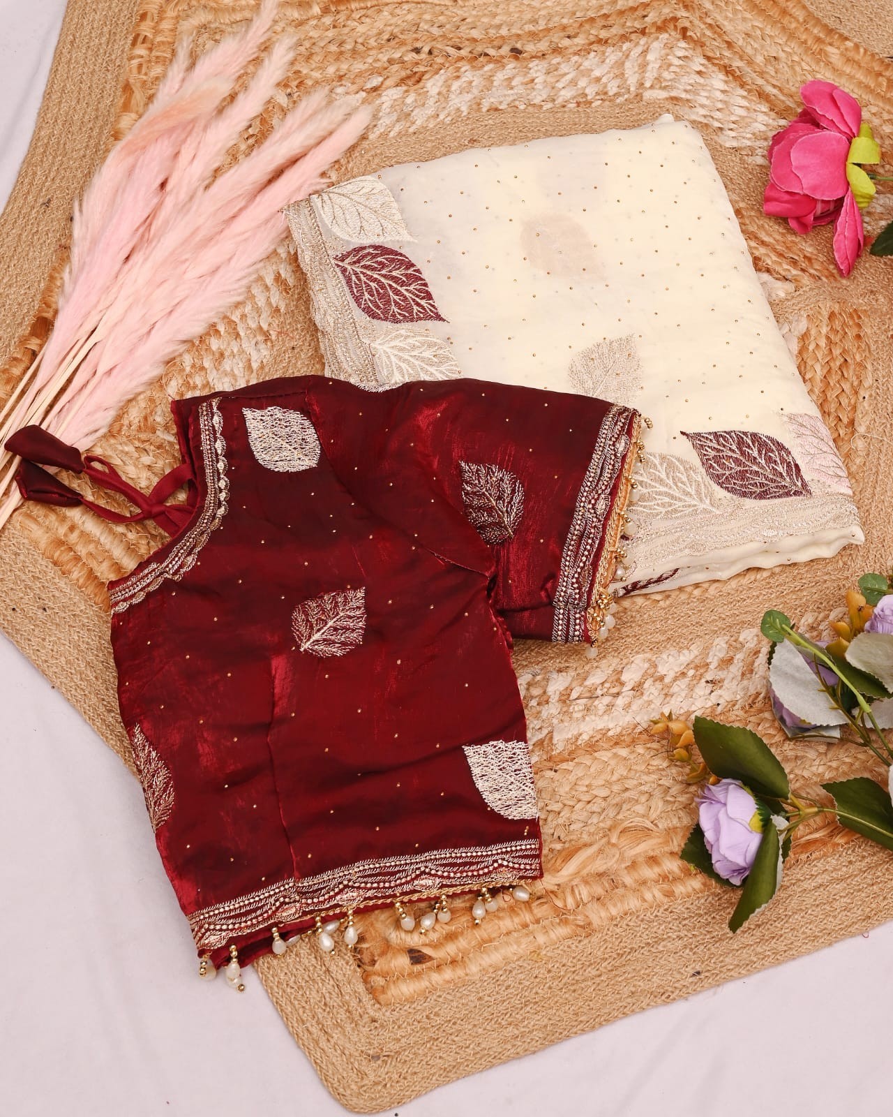 Designer Sari Bollywood Bridal Silk Saree Blouse Indian South Ethnic Ready Made