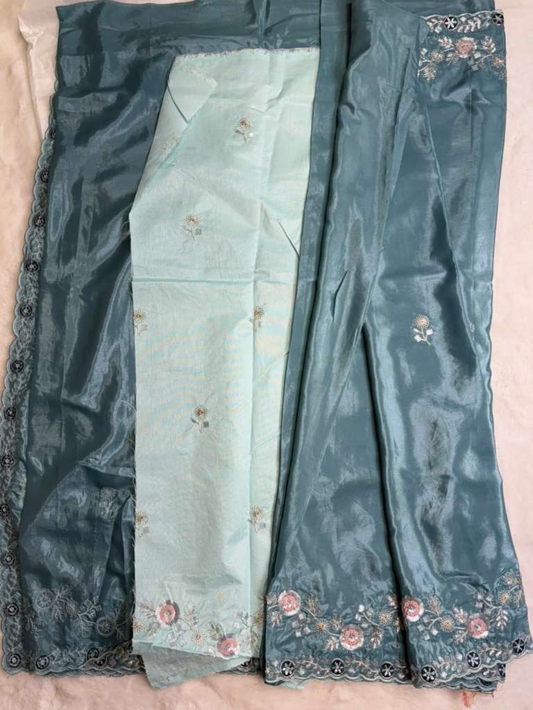 Pure tissue silk embroidery Saree