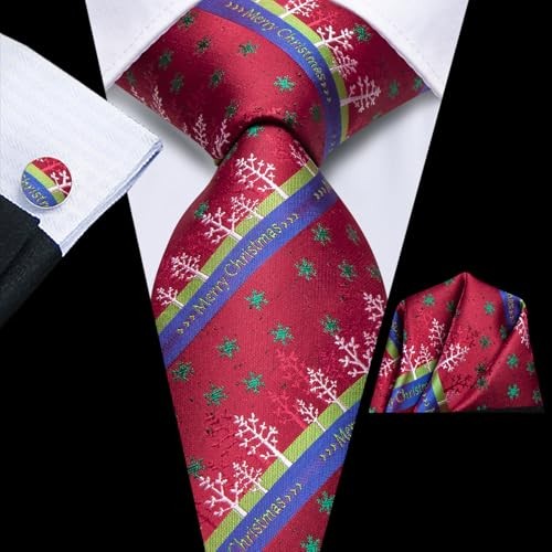 Christmas Tie Silk Christmas Ties for Men Green Red Black Red Green Blue White