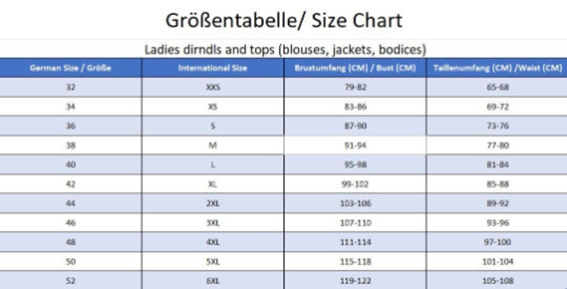 0352 Dirndl Oktoberfest German Dress Sizes: 34-36-38-40-42-44-46-48-50-52