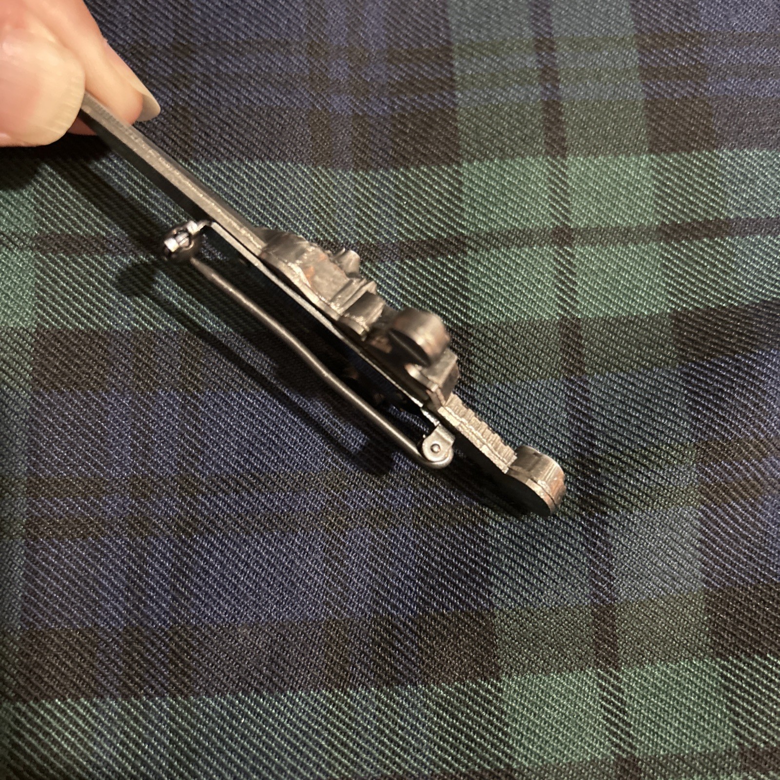 USA Kilts Tartan Kilt Black Leather Celtic Embossed Belt Pewter Stag Pin