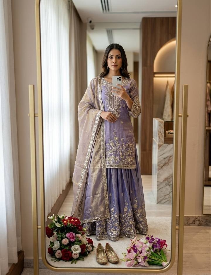 INDIAN SALWAR KAMEEZ PAKISTANI WEDDING PARTY DRESS WEAR BOLLYWOOD SUIT SHARARA