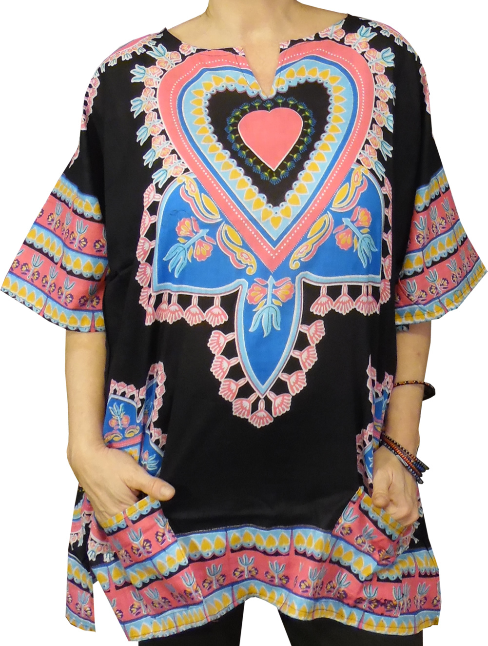 Womens Sweet Heart Dashiki Shirt AmericanDashiki 100% Cotton