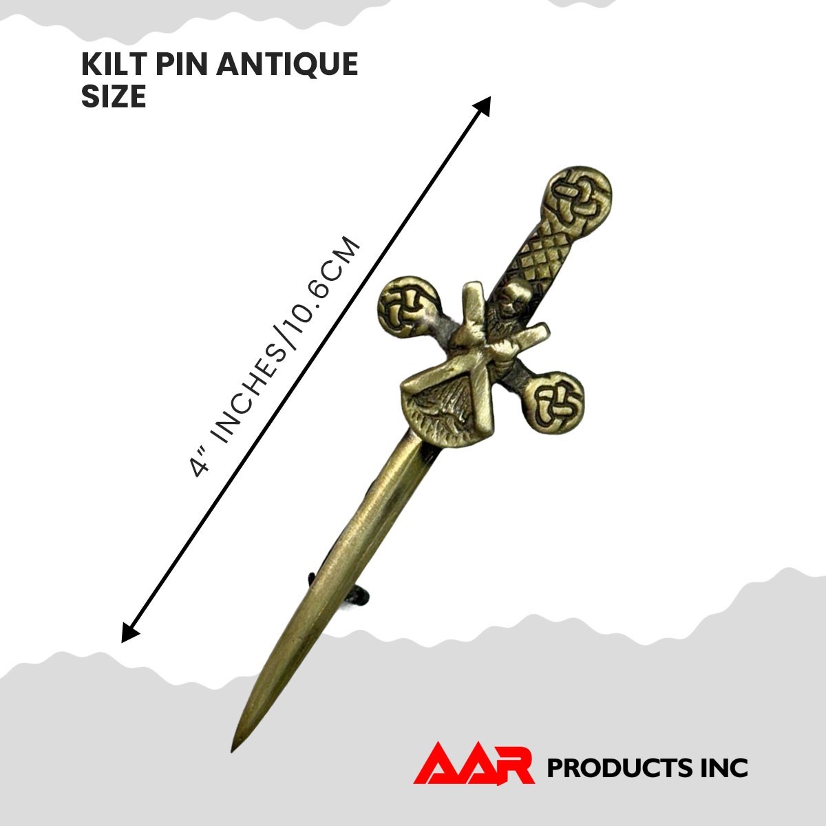 Kilt Pin Scottish Highland ST Andrew Kilt Pins 4″ Antique Finish Brass New AAR