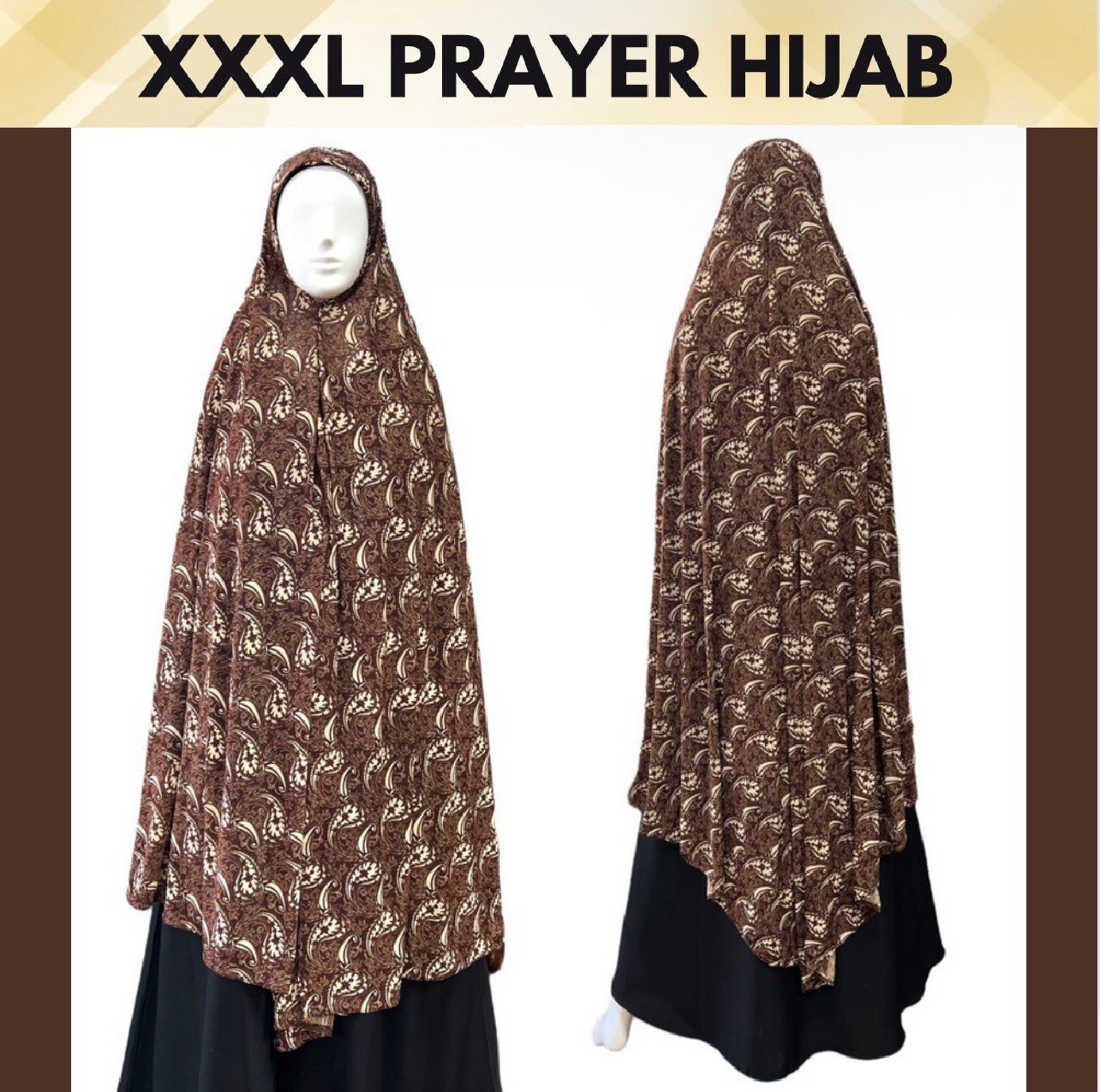 XXXL Prayer Hijab One Piece Khimar Extra Long Salah Overhead Scarf Full Coverage