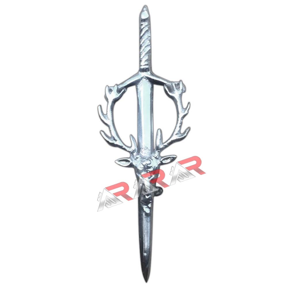 Stag Head Kilt Pin Silver Finish Scottish Kilt Accessory Sporran Kilt Fly Plaid