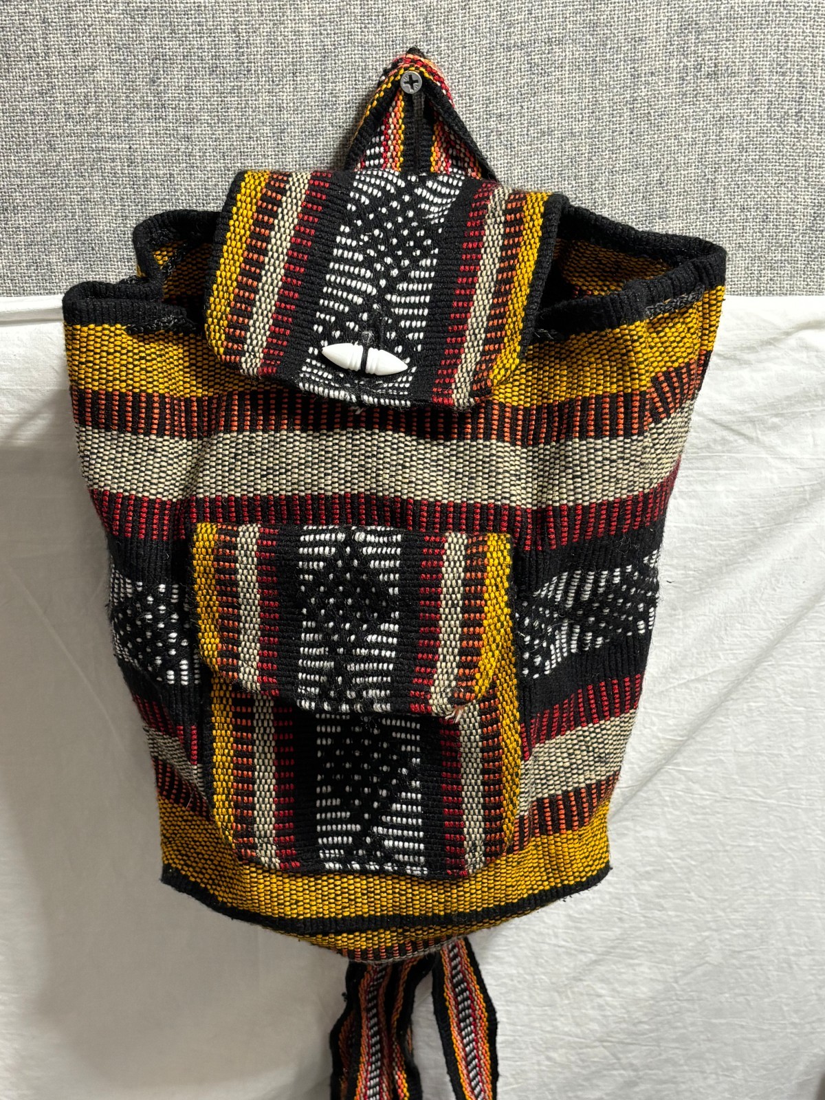 Mexico Traditional Colors Guatemala Peru RASTA woven BACKPACK 10″ Bag Tote