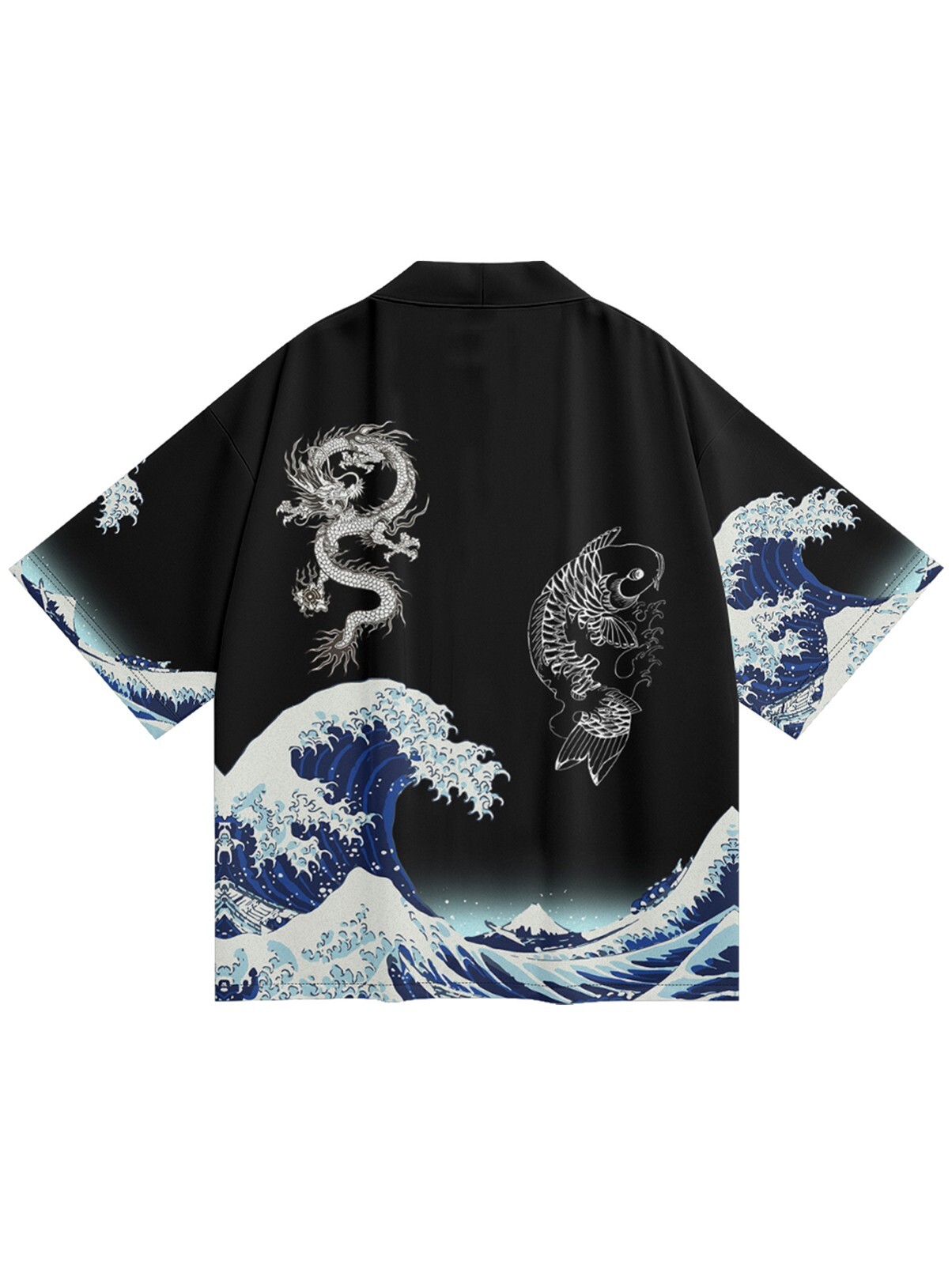 Niepce Unisex Japanese Graphic Lightweight Kimono Cardigan Shirt Tops