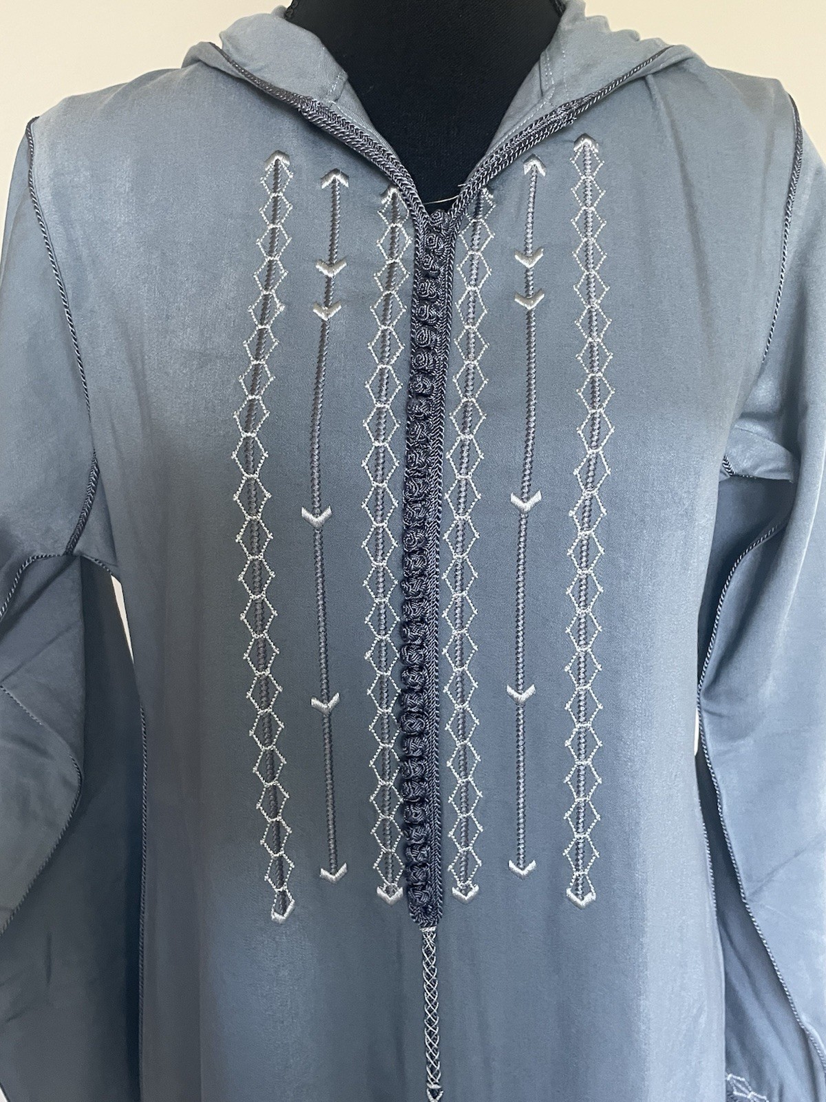 Blue-grey Women Moroccan Jelaba Size S