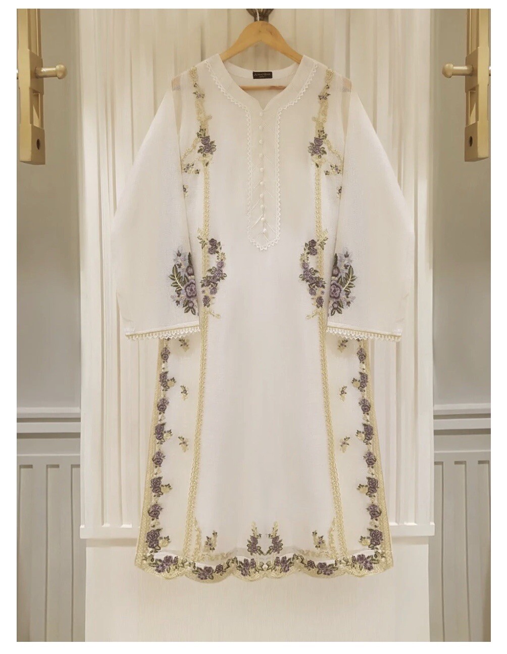 Agha Noor Original 2 pc Cotton Net Kurti & Dupatta ONLY