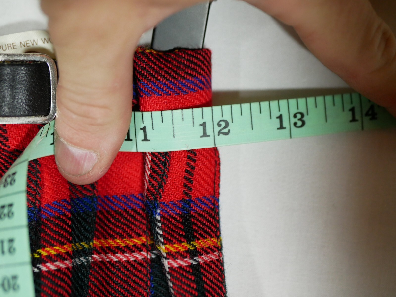Edinburgh Woollen Mill UK Pleated Kilt Skirt Pure New Wool Red Plaid Sz Age 12
