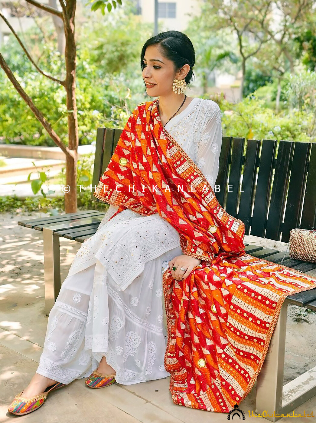 Prerna Chhabra White Sitara Viscose Chikankari Kurta Set Lucknow Chikankari