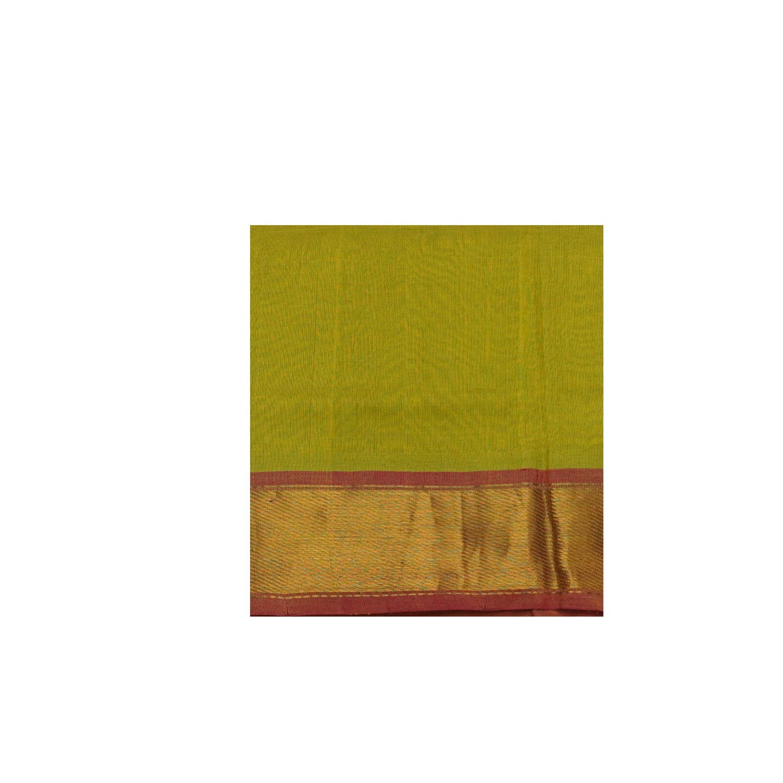 Vintage Olive Green Sarees 100% Pure Cotton Zari Handwoven Sari 6YD Craft Fabric