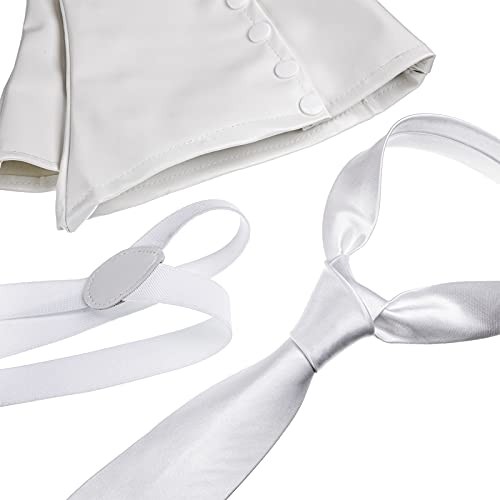 1920s Mens Christmas Costume Accessories Set Including Gangster Spats White