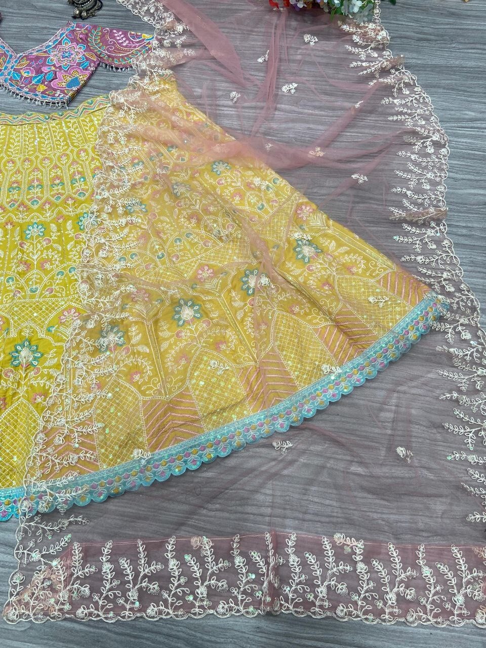 Latest Kasturi Silk Yellow Lehenga Choli With Net Dupatta For Reception Wear