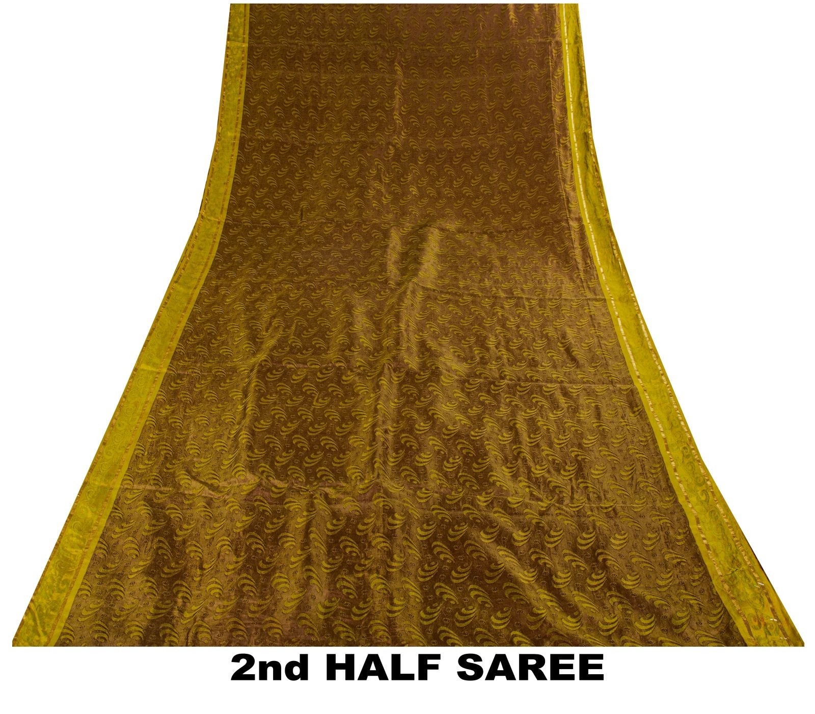 Sanskriti Vintage Saree Green Pure Silk Woven Wedding Sari 5+Yard Craft Fabric