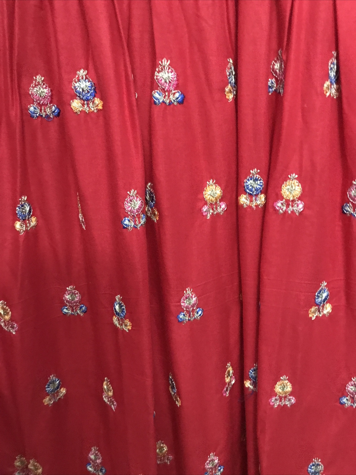 pakistani New frock style embroiderd red top L