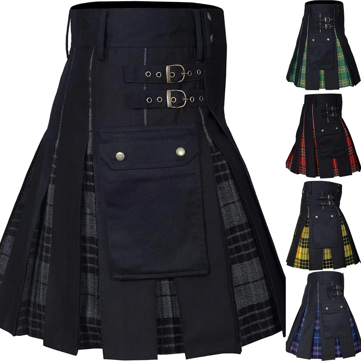 Kilts Men’s Utility Kilt for Men Modern Hybrid Cotton & Tartan Kilts Scottish
