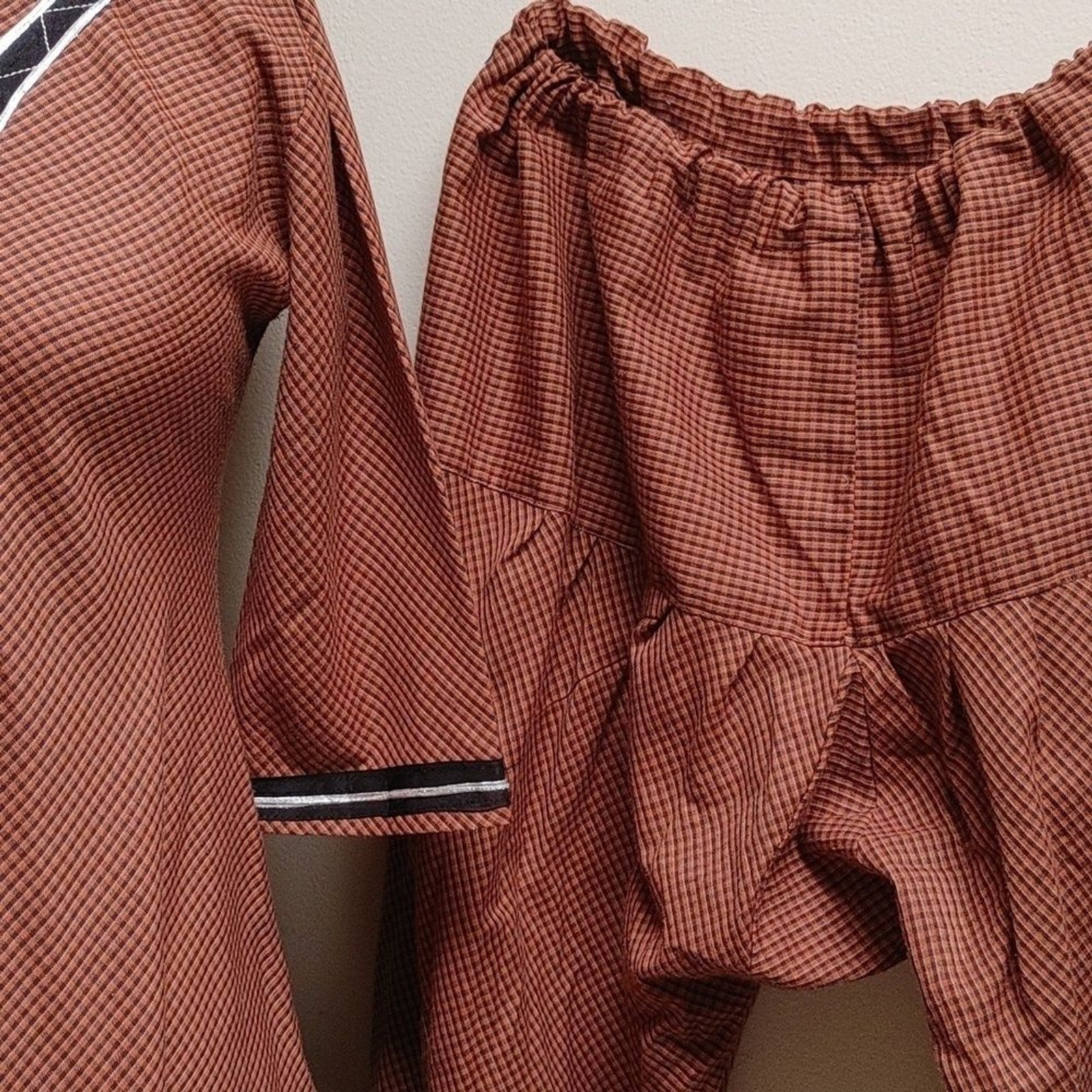 Kurta Dress & Pants Auburn and Black Check Size S