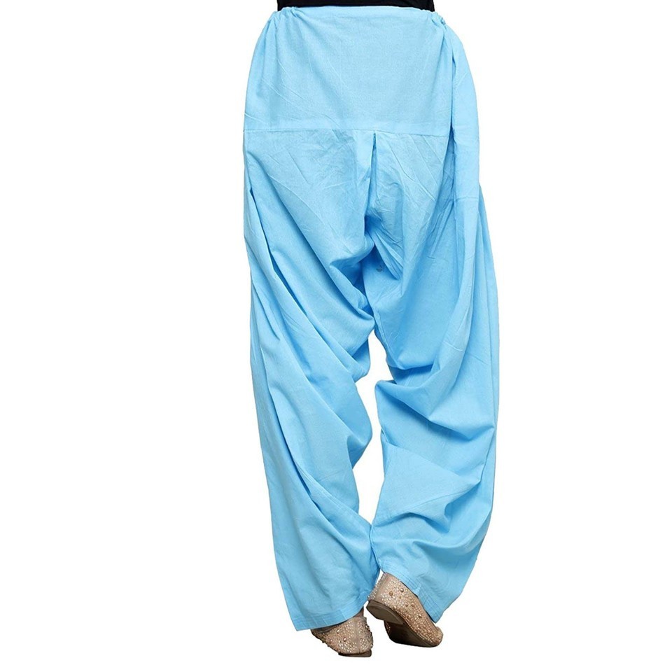 Women’s Cotton Patiala Regular Fit Salwar Pants Regular Sky Blue Color