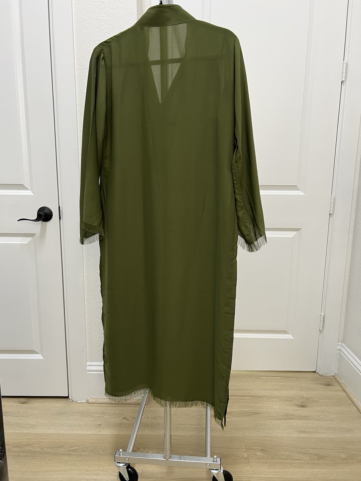 3-PCS Olive Green Georgette Top, Culotte And Printed Silk Dupatta Natasha Kamal