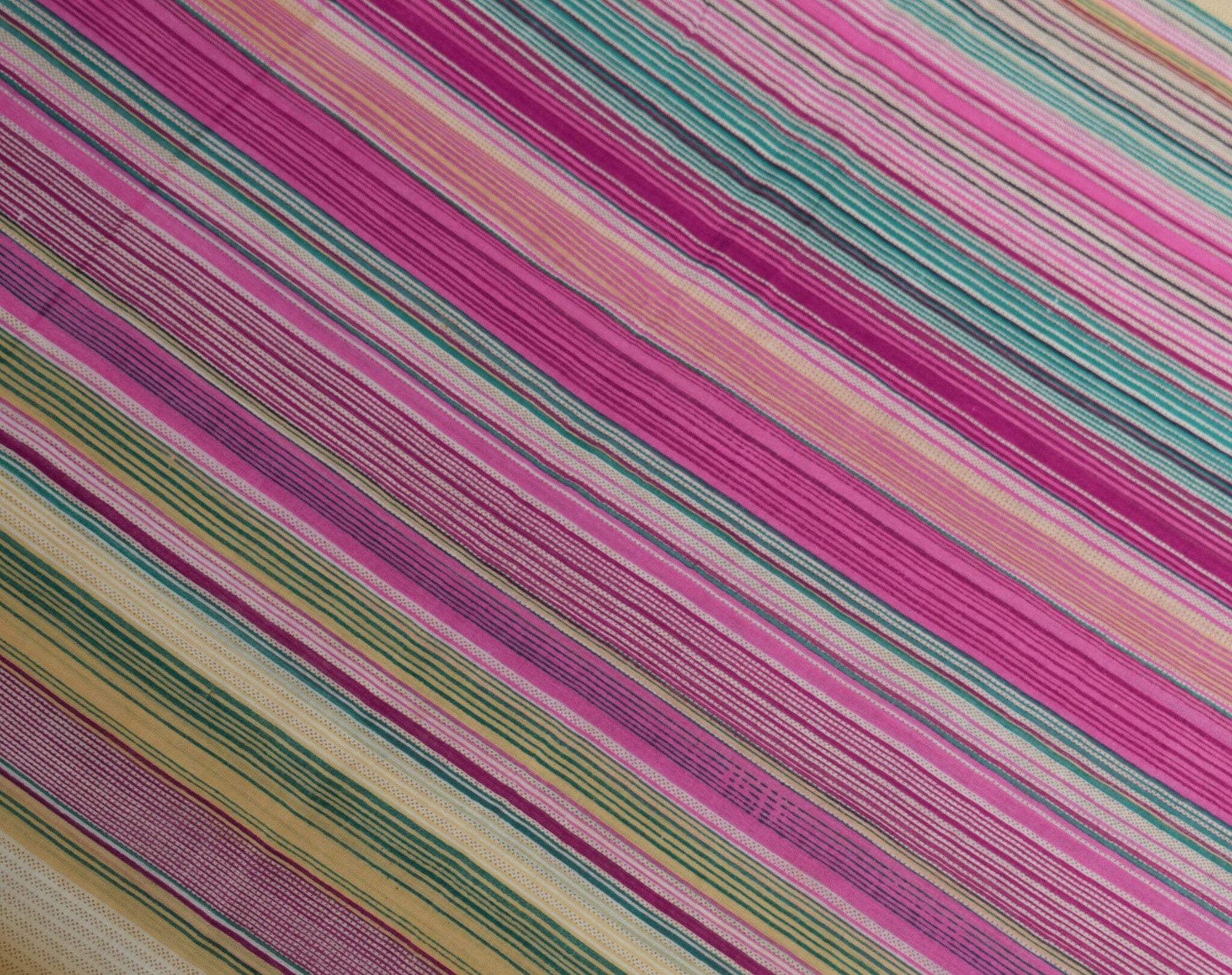 Sushila Vintage Multi-Color Saree Pure Cotton Striped Printed Soft Craft Fabric