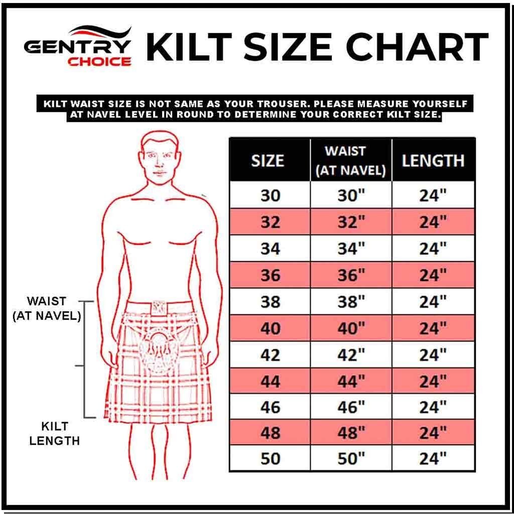 Utility Cargo Kilt Black with 6 Pockets Scottish Kilt Highlander Outfit Trendy