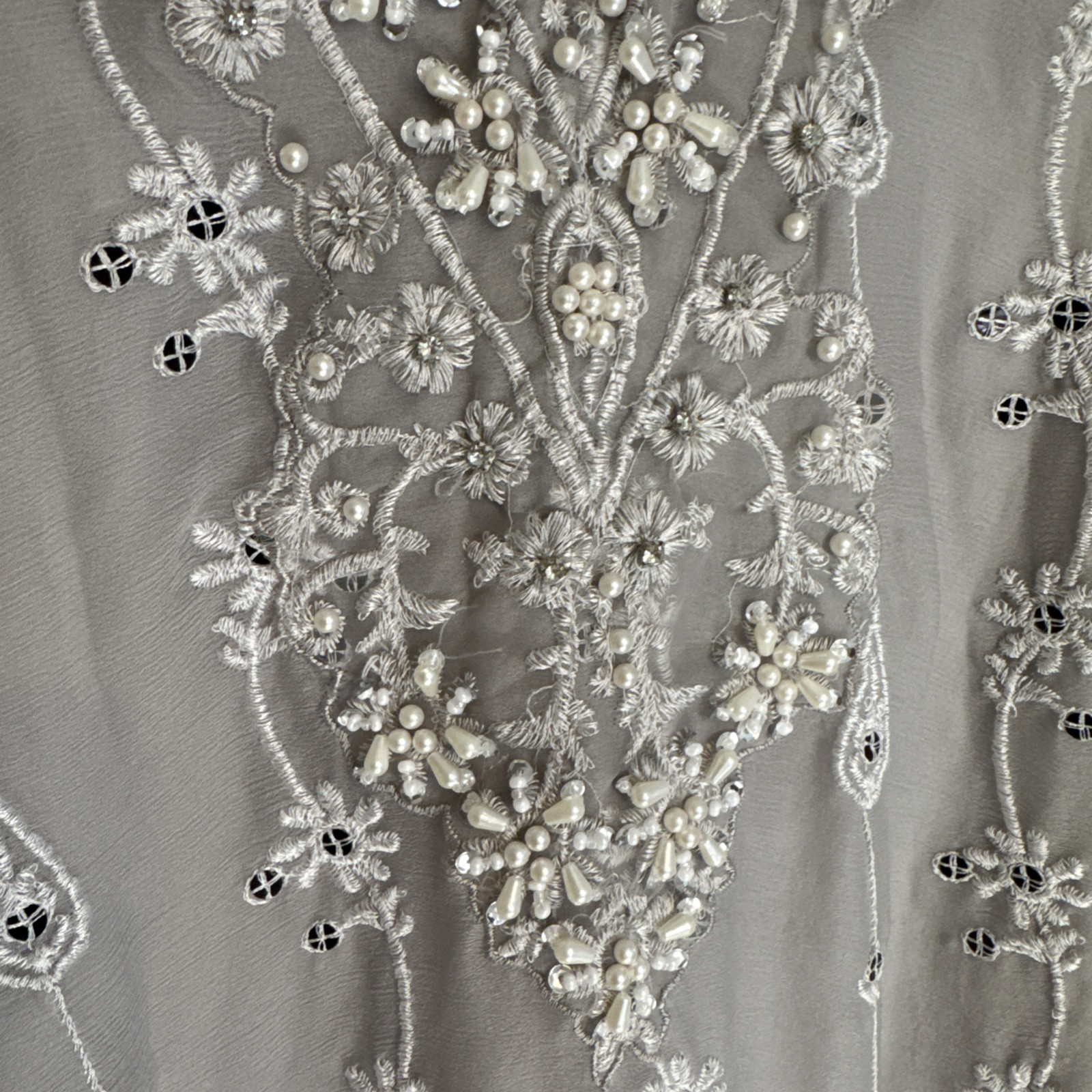Pakistani Gray Embroidered Pearl Shalwar Kameez Suit Wedding Eid Ethnic Ramzan