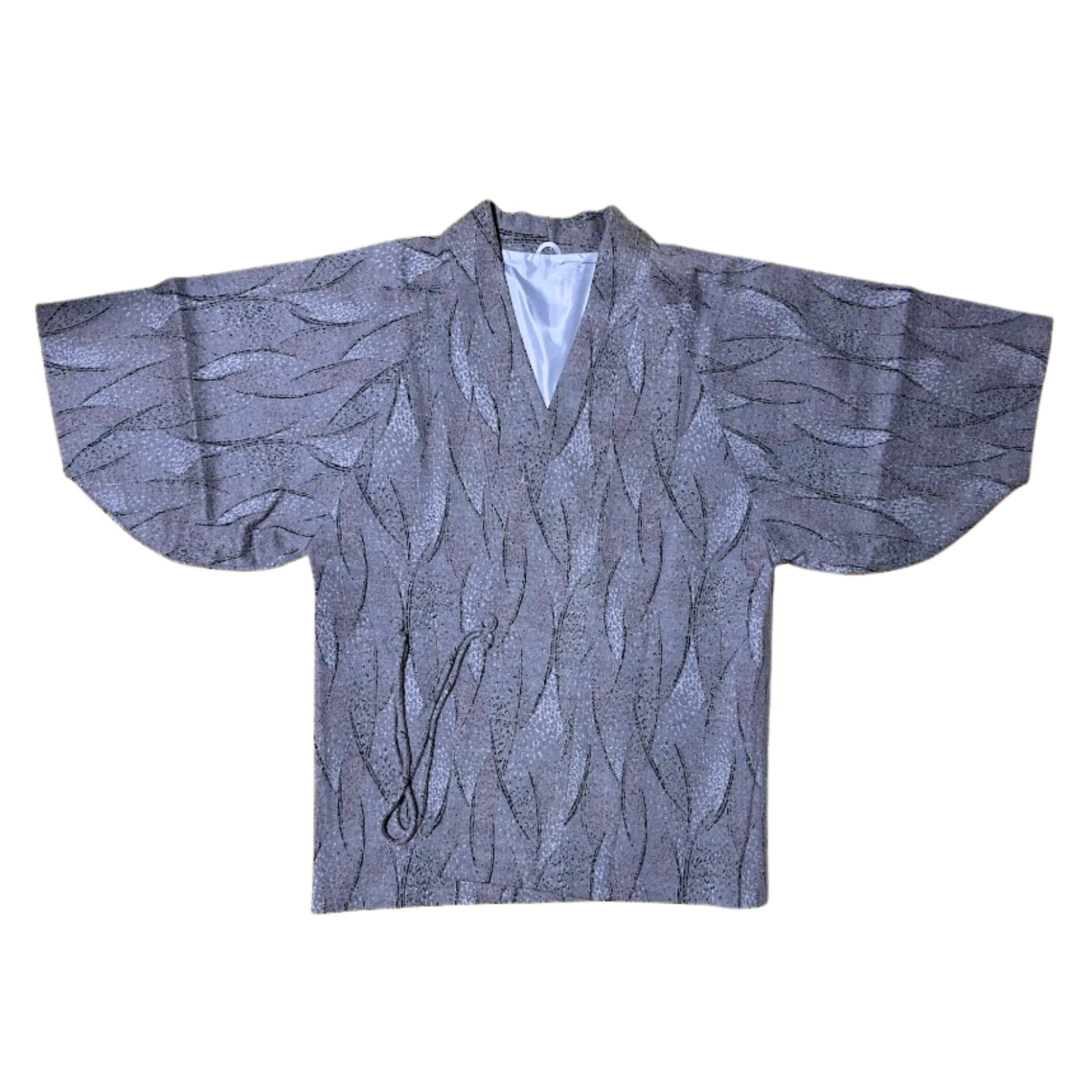 Kimono Haori Japanese Jacket Blue Purple Mohair Like Showa Era Wafuku Vintage
