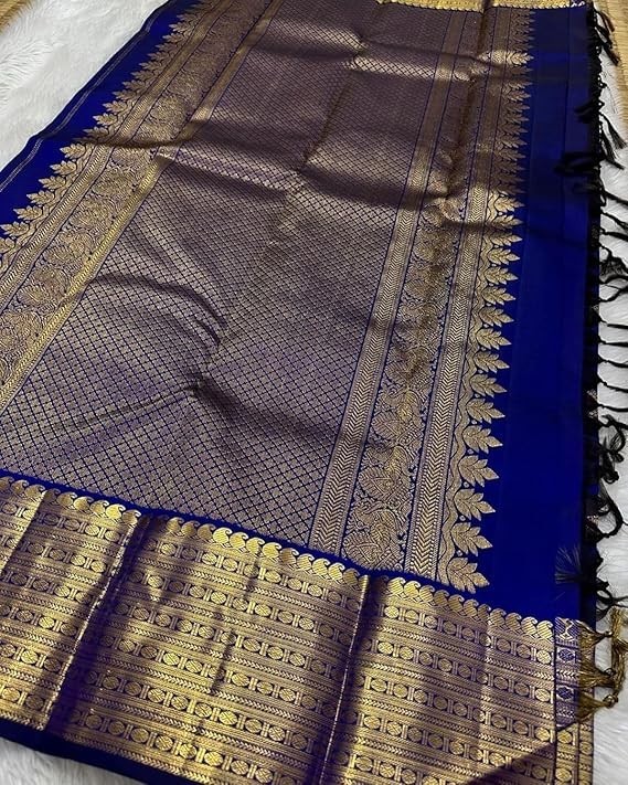 Women’s Kanjivaram Soft Silk Banarasi Sarees With Blouse Piece