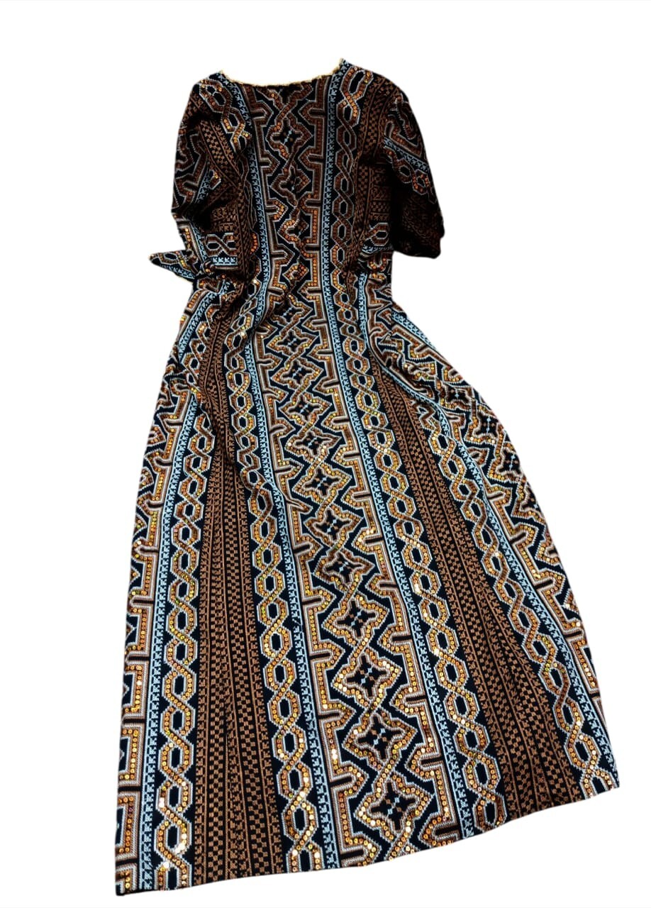 Traditional Hand-Embroidered Jordanian Dress | Size 2 | New | Global Shipping