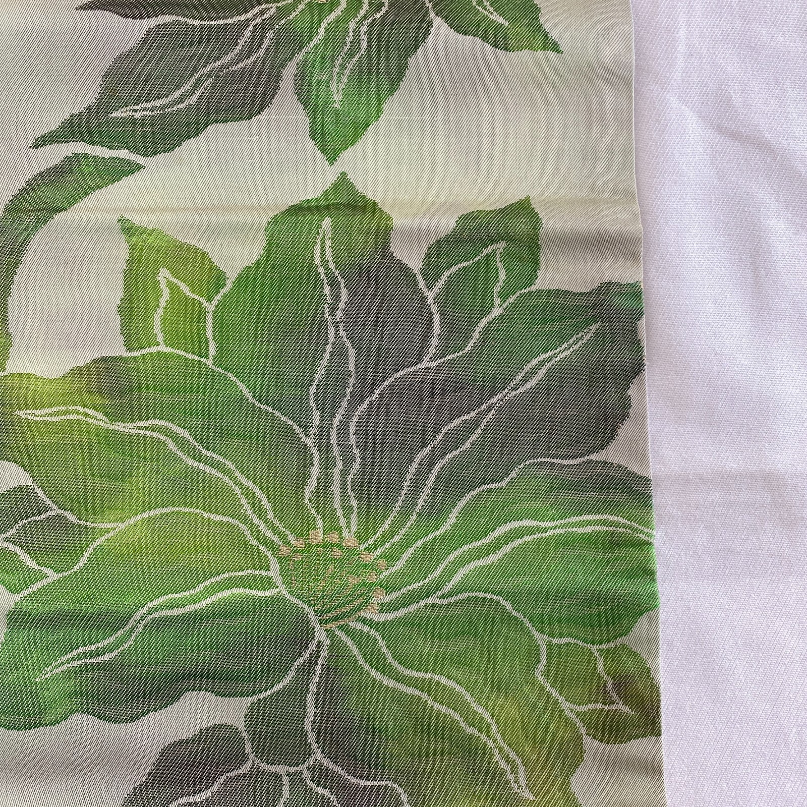 Japanese Vintage Kimono Nagoya Obi Silk Green Drit Traditional 137 x 12 in