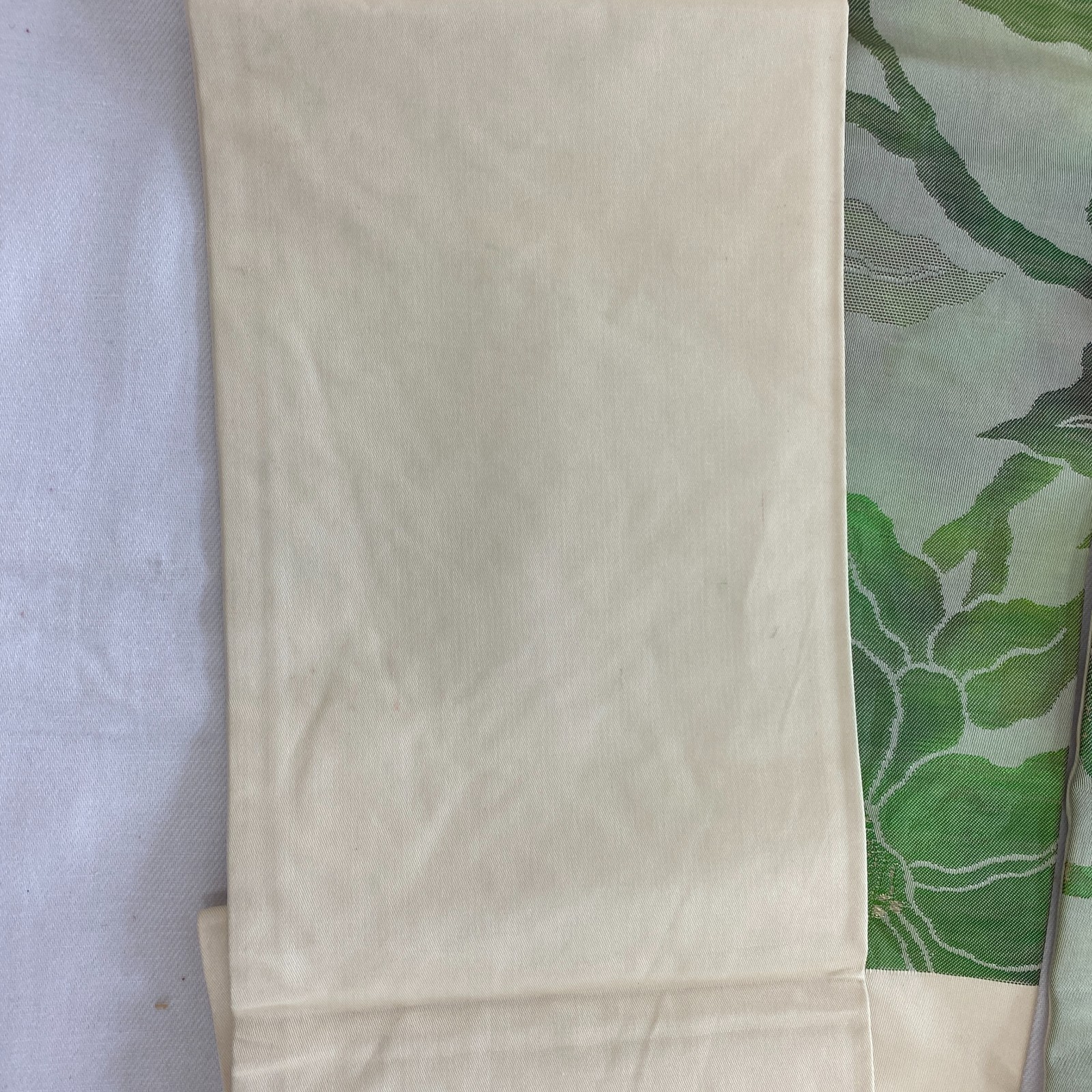 Japanese Vintage Kimono Nagoya Obi Silk Green Drit Traditional 137 x 12 in