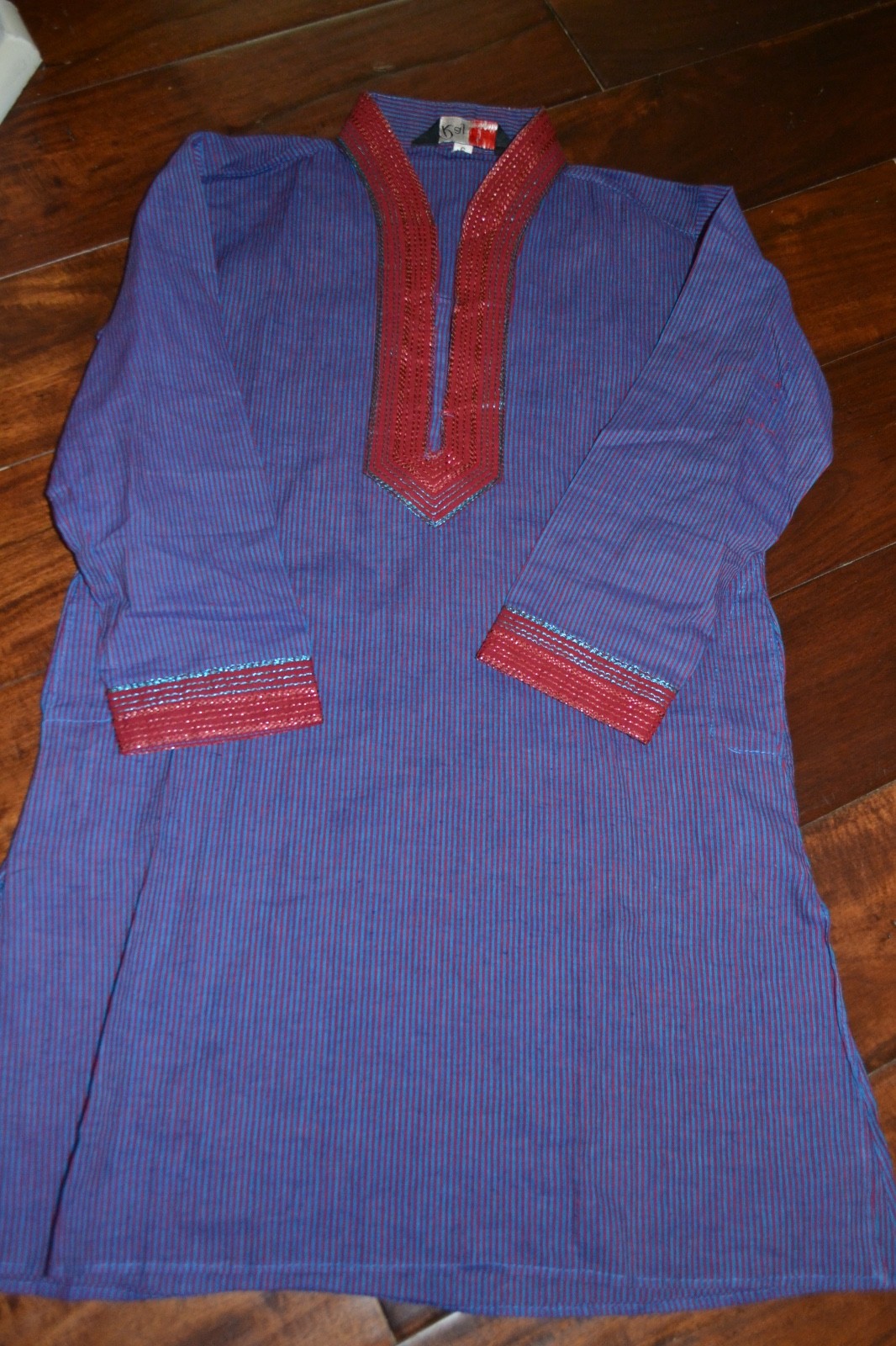 Indian/Pakistani Youth boys cotton purple and blue kurta