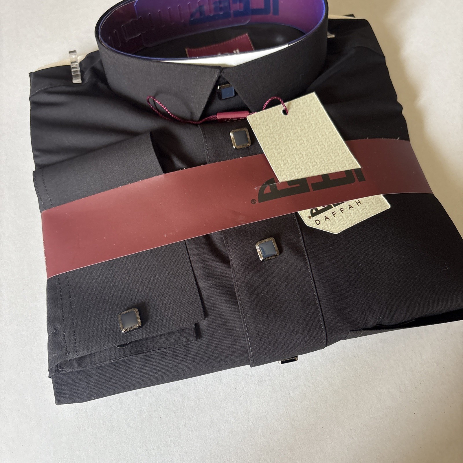 MEN Size 56M DAFFAH High Quality ALL SEASON Thobe CUFF SLEEVE SHIRT COLAR
