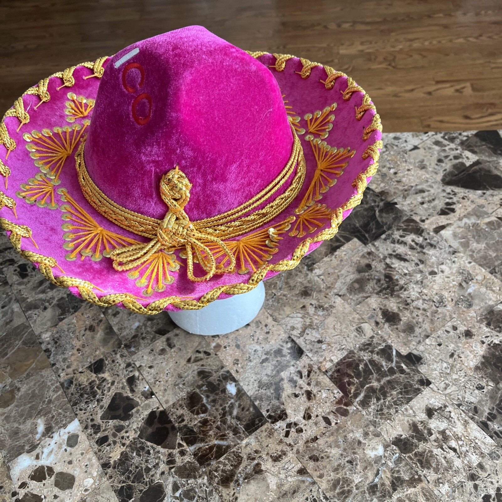New Authentic Gonzalez Sombrero Youth Pink Gold Mexico Handmade Cinco De Mayo