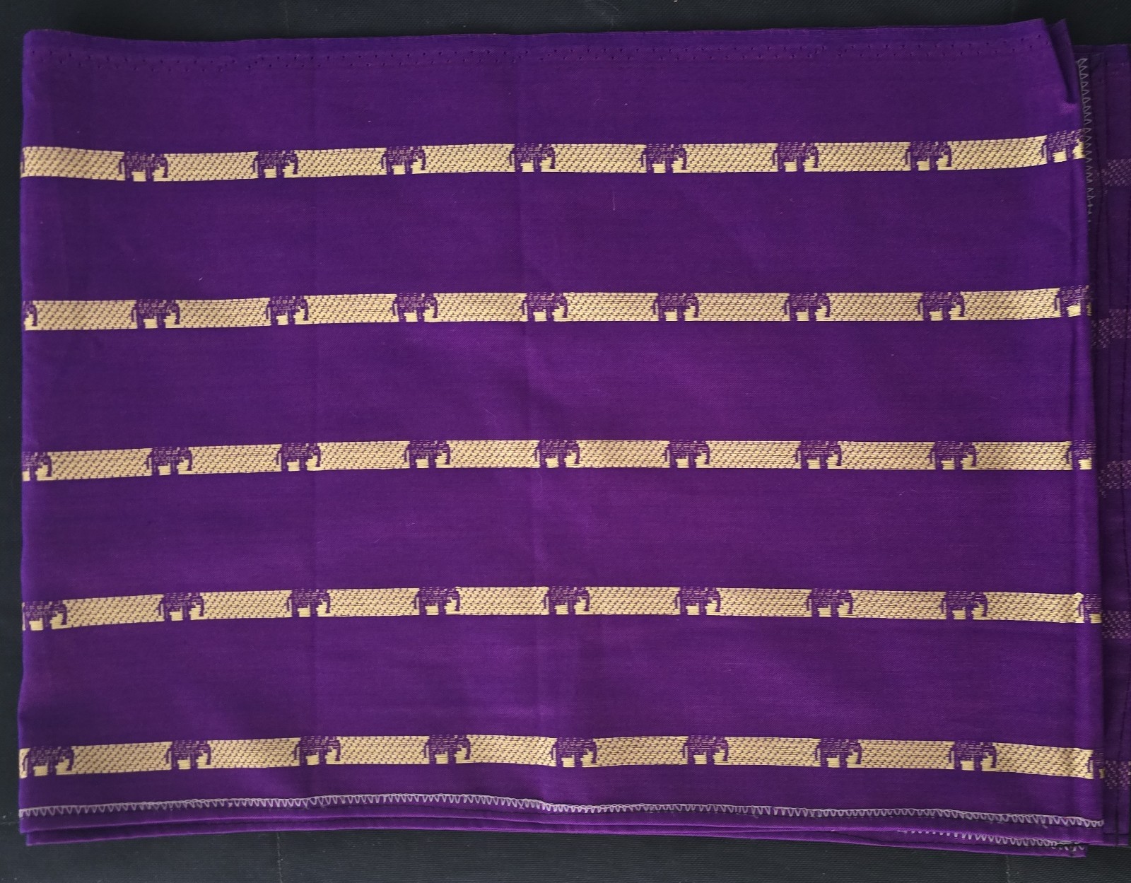 Banarasi Saree Pure Silk Vintage Royal Blue Zari Elephant Dupatta No Tassel