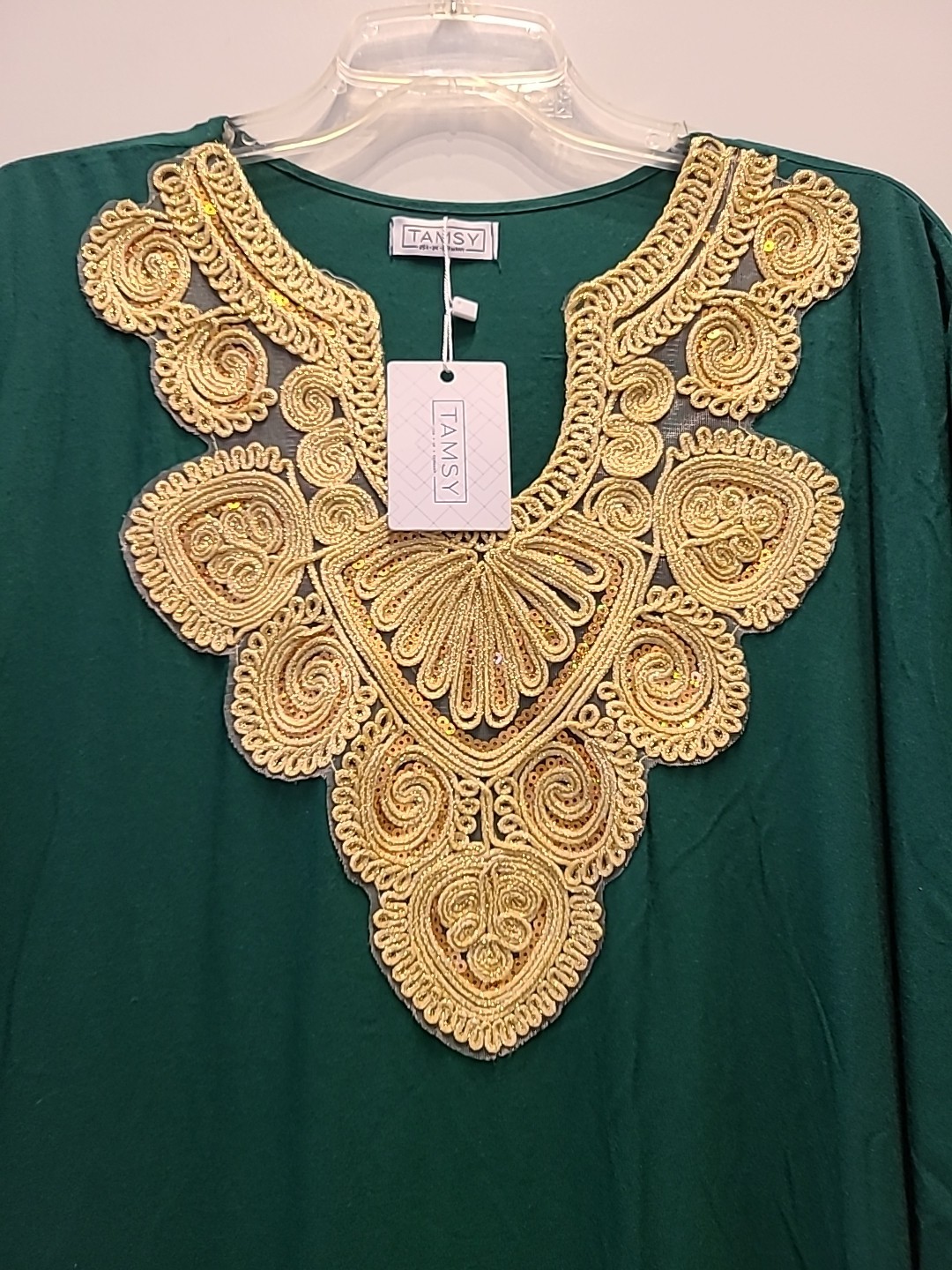 Tamsy Germany Caftan Kaftan Dress African Womens Casual Gown Handmade Green
