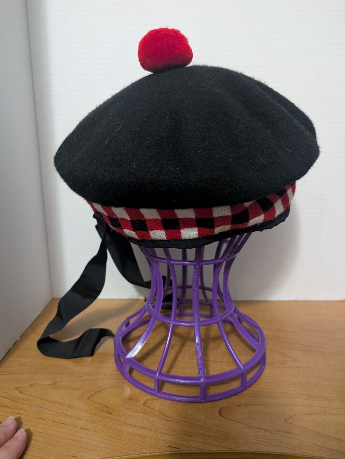 100% Pure Wool Scottish Balmoral Diced Hat Red,White & Black Balmoral