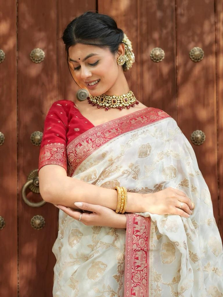 Fancy Georgette Party Saree Indian Sari Designer Wear Wedding Blouse Traditional