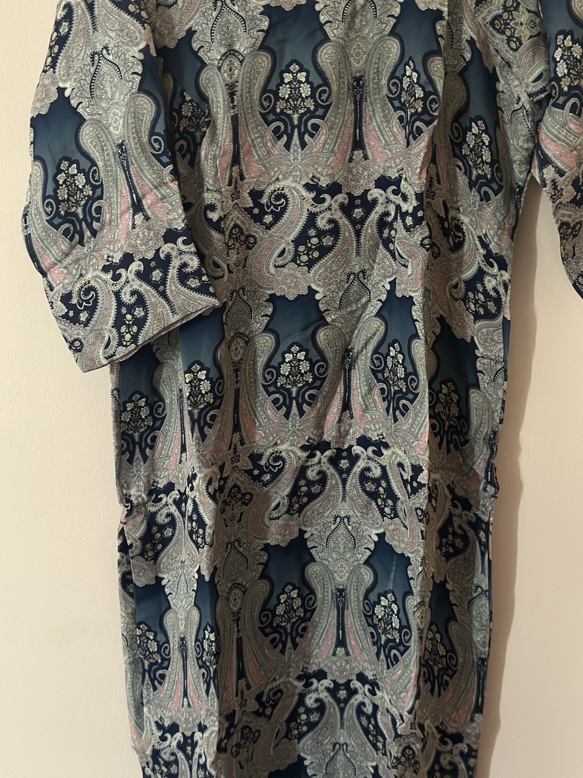 Punjabi salwar suit , blue salwar, print kameez,half arm, 3 piece set with dupta