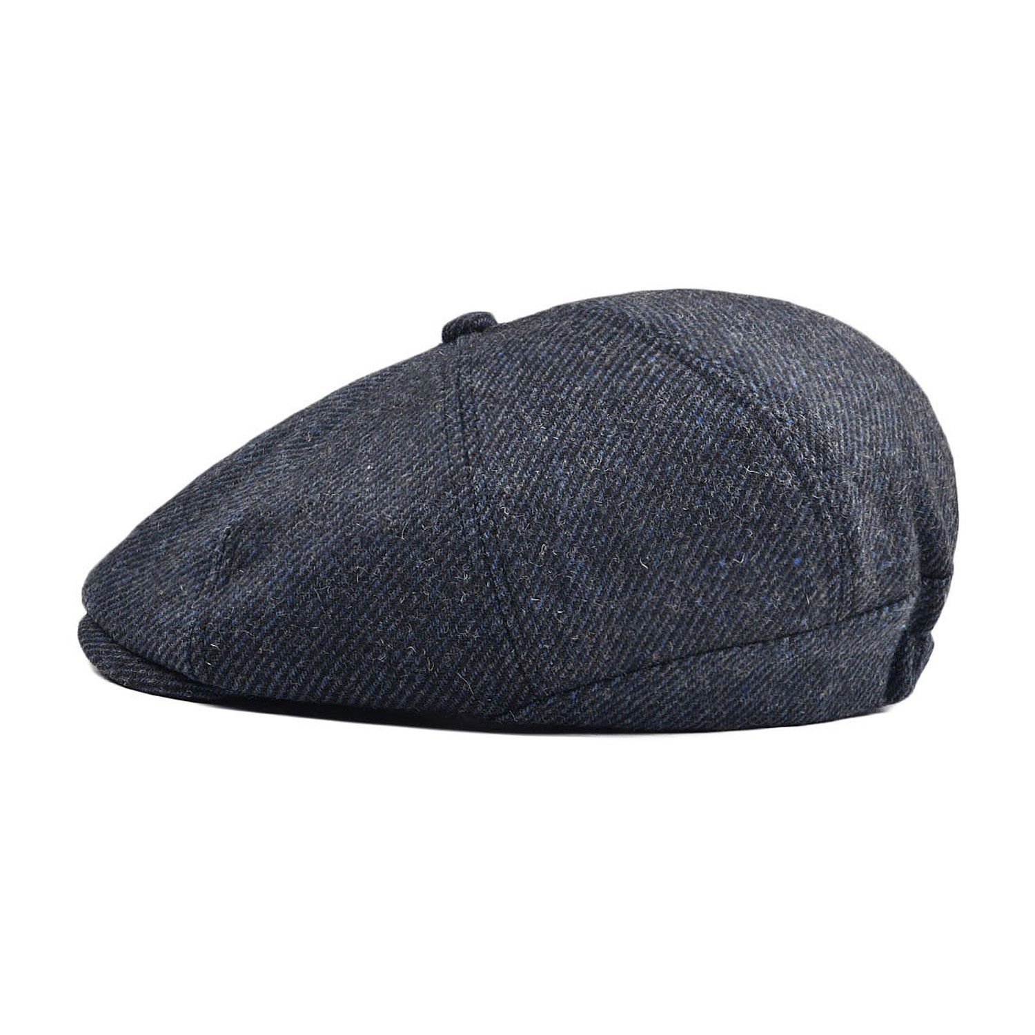 VOBOOM Men Wool Blend 8 Panel Newsboy Cap Herringbone Cabbie Flat Tweed Hat