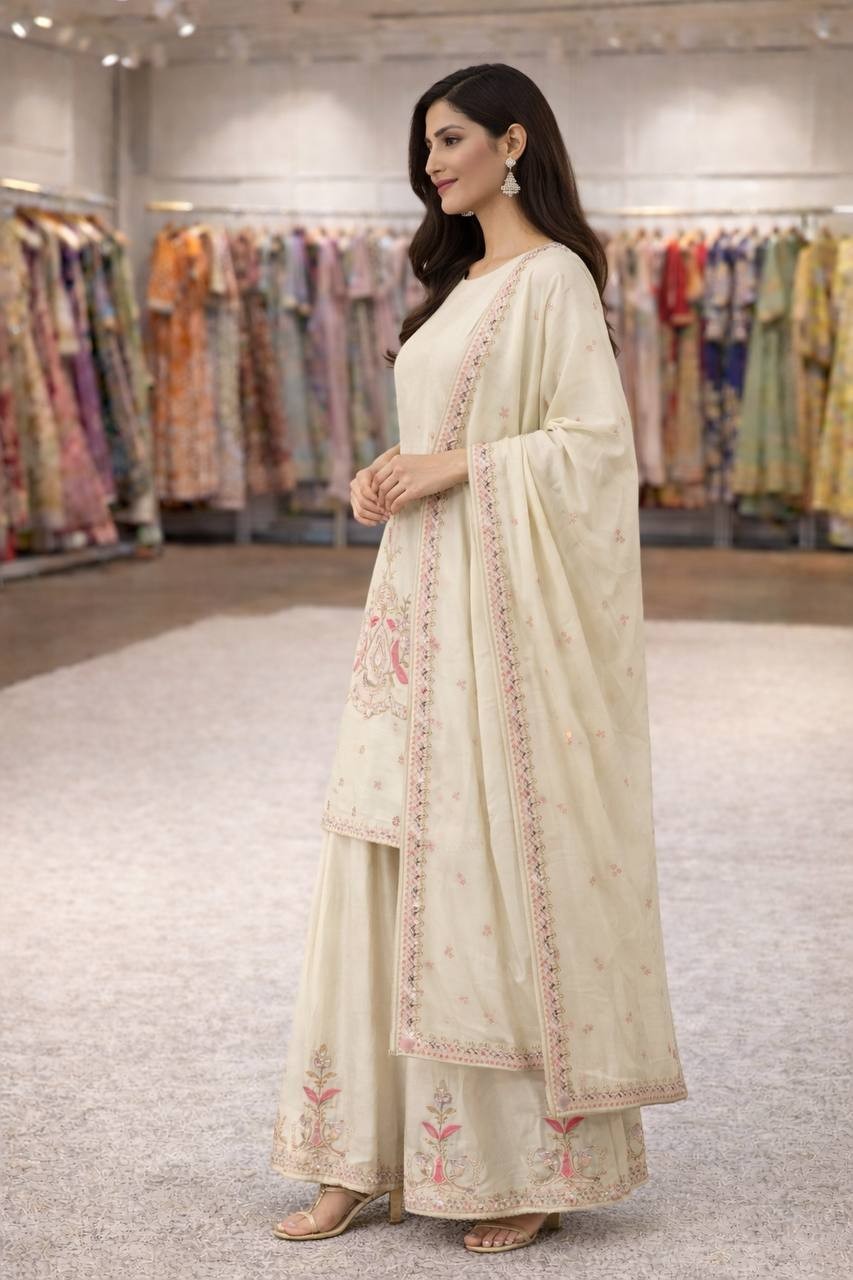 Off White salwar kameez wedding party salwar suit Pakistani Eid Special Suits
